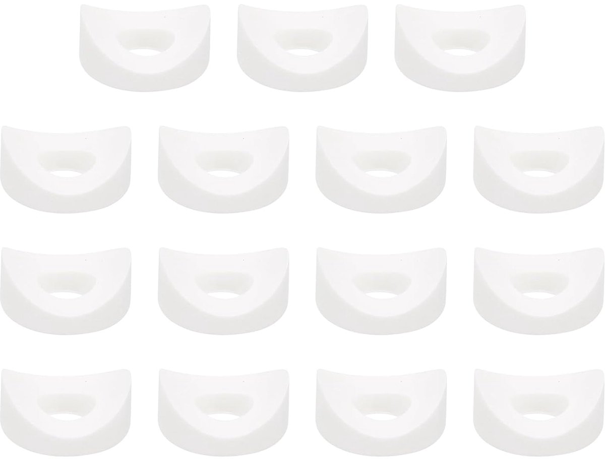 50 stuks ronde sluitringen van kunststof, 6 mm x 14 mm x 3 mm, wit, concave sluitringen van PE, afstandhouder, bevestigingsvoorziening voor ronde buizen