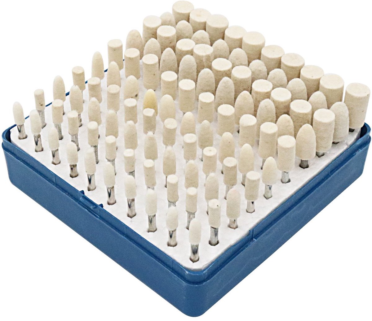 Vilt Gemonteerd Polijsten Buff Wielen Bits Cone Poolse Set Slijpen Accessoires Bijlage voor Roterende Gereedschap 3mm Schacht 100 Stks