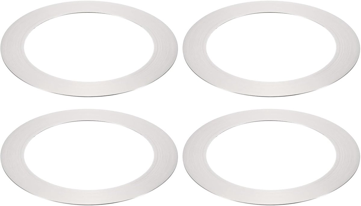 Goof Ringen binnendiameter 9,98 cm, buitendiameter 14 cm, 4 stuks metalen goof-ringen afdekking voor inbouwspot, plafond- en wandlampen, downlight, led, mat vernikkeld