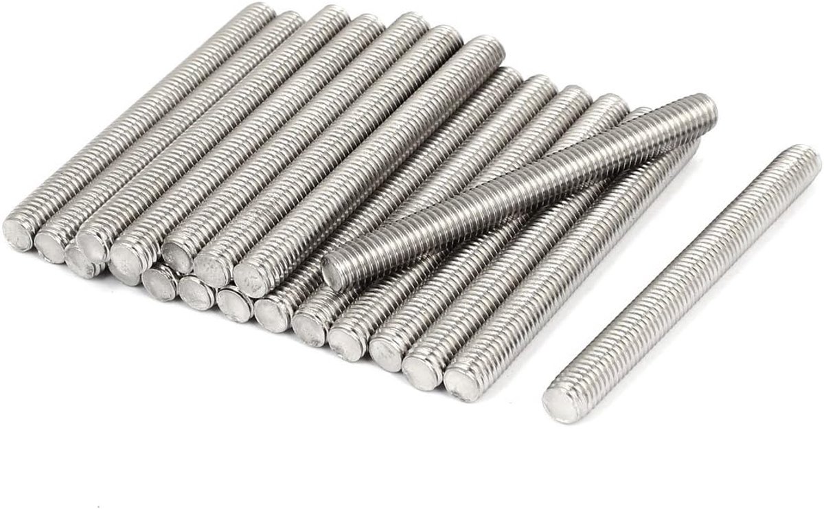 M8 x 80mm 1.25mm Pitch 304 roestvrij staal volledig schroefdraad staven Hardware 20 Stks