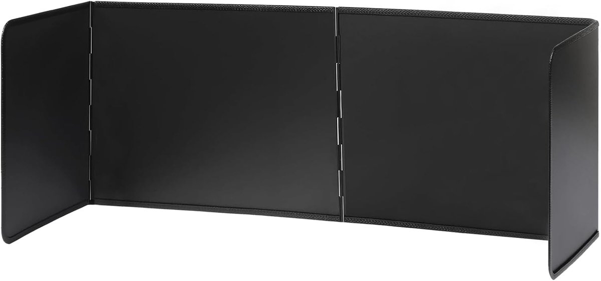 Spatbescherming voor de keuken, opvouwbaar, aluminium wandspatbescherming, 3 kanten voor de keuken, tegen oliespatten (zwart-S)