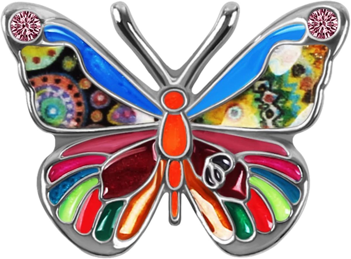 Crystal Rhinestone Vlinder Broche Pin Voor Vrouwen Meisjes Lente Zomer Insect Revers Sjaal Kleding Decoratie Emaille Sieraden Gift