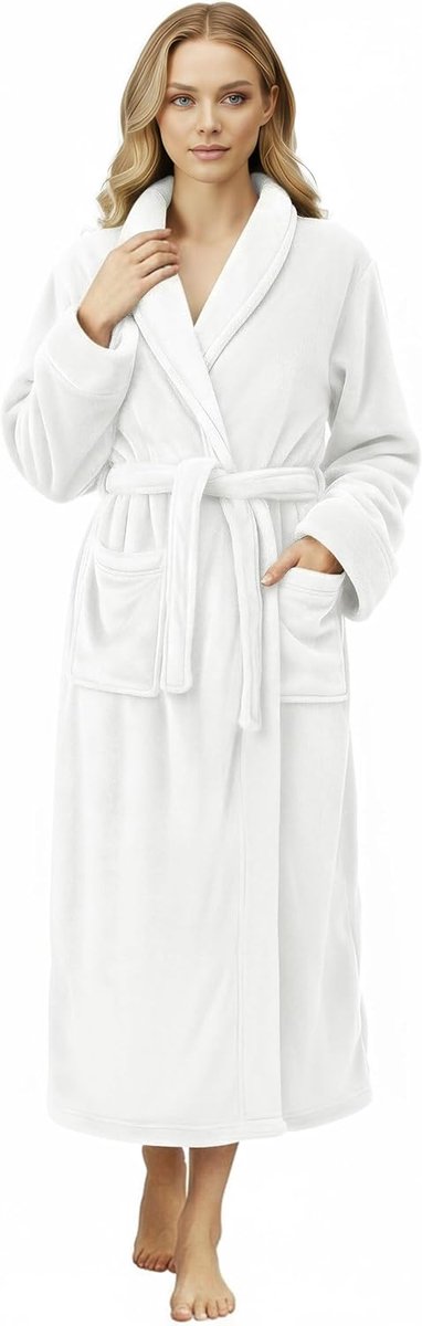 Threads Luxe Jurkenjurk voor Vrouwen Super Soft Fleece Badjas Gezellige Sjaalkraag Loungewear en Nachtkleding