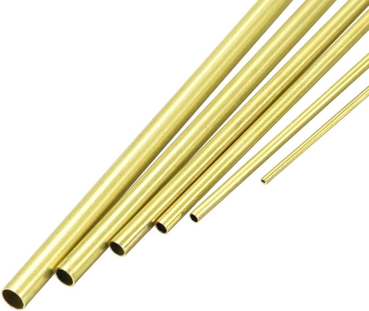 sourcing map 6 stuks messing buis 1 mm 1,5 mm 2 mm 2,5 mm 3,5 mm ODx0,2 mm muur dikte 300 mm lengte naadloze ronde buis