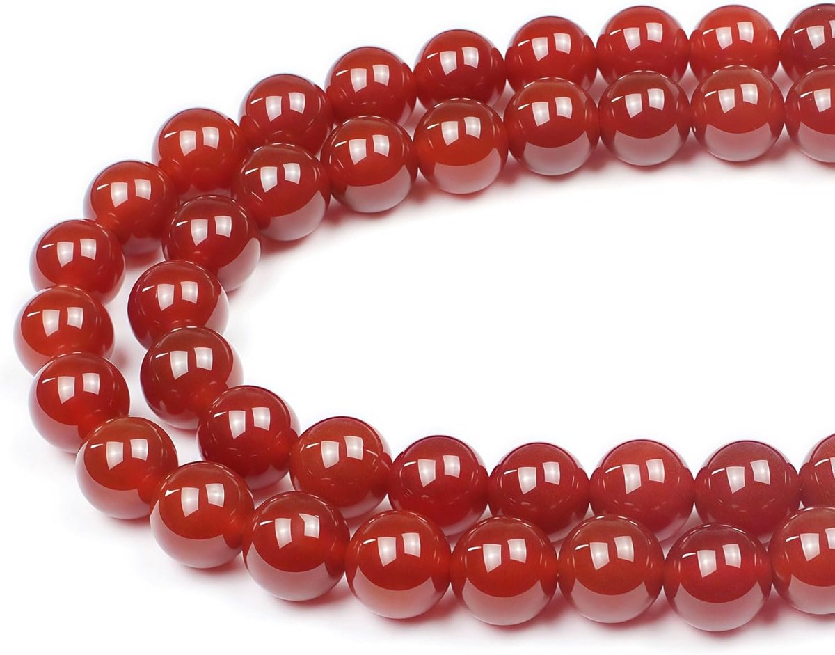 Kralen Rode Carneool Agaat Ronde Losse Natuurlijke Halfedelsteen Kralen Voor het Maken van Sieraden Armbanden Kettingen