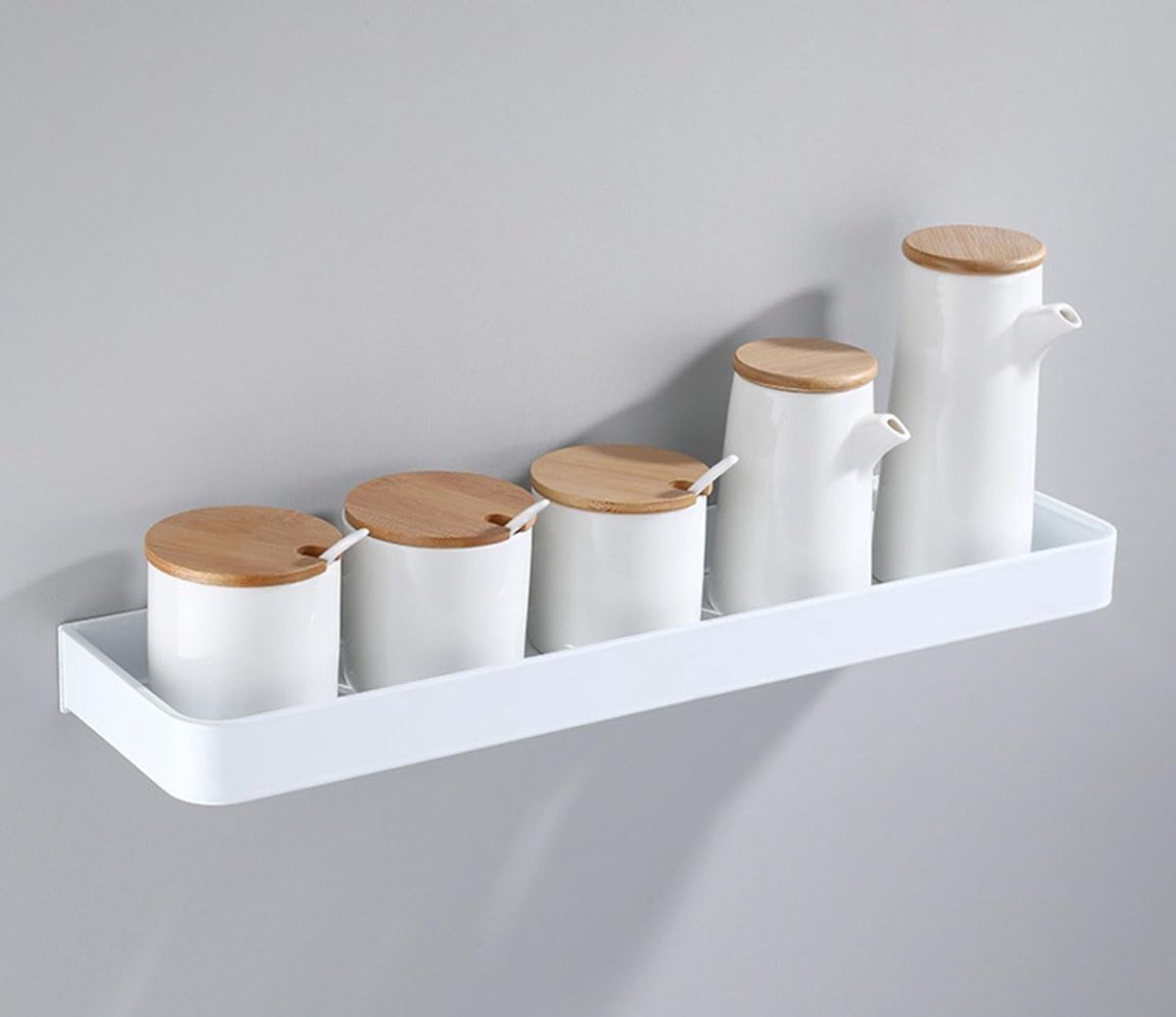 drijvend metalen opbergrek, witte badkamerplanken ruimtebesparend, roestvrij, extra sterk, drijvend opbergrek (30 cm)