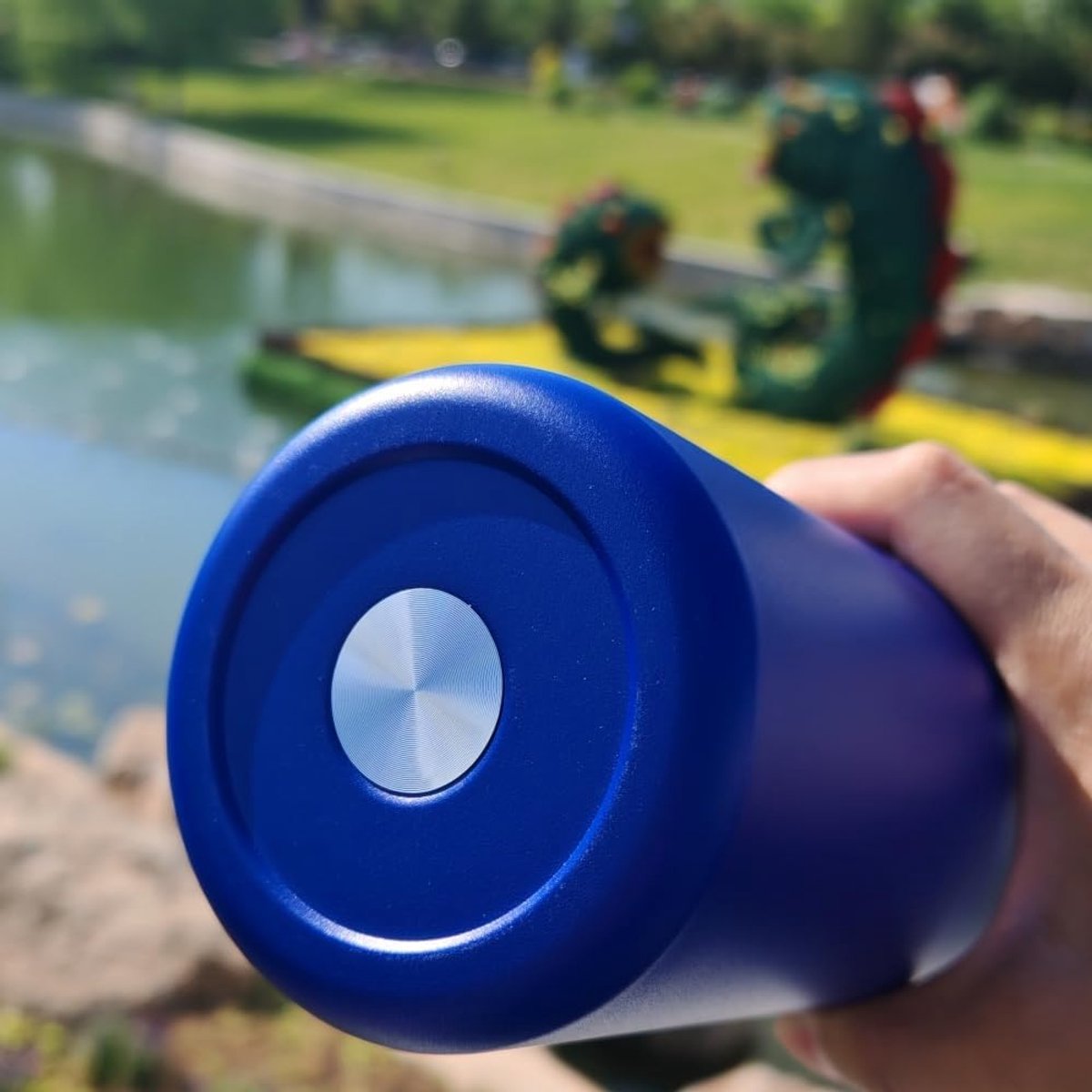 roestvrijstalen waterfles van 910 ml met rietje voor buitensporten en reizen, BPA-vrij, lekbestendige autoflessen... (blauw)