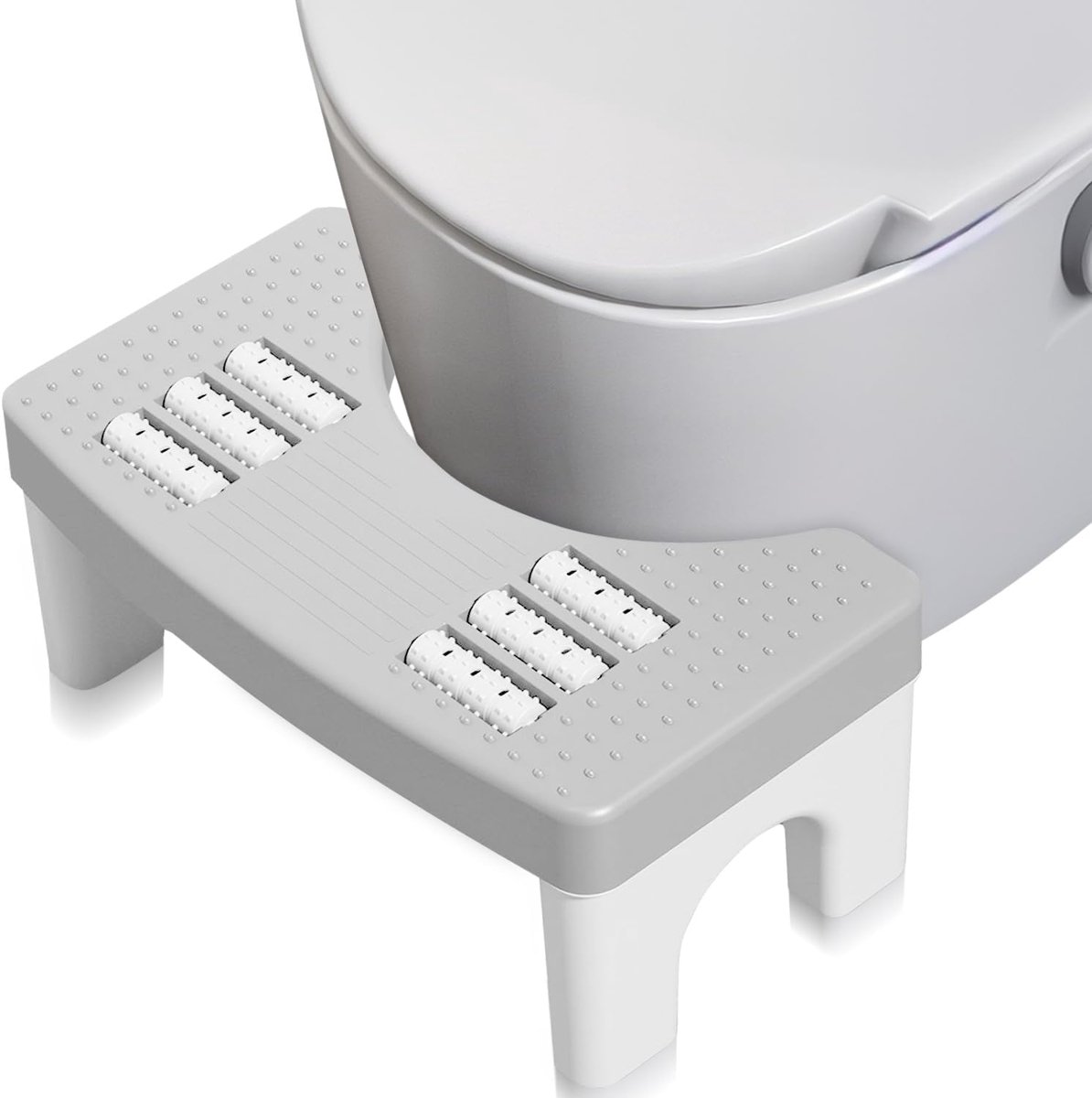 Stap Kruk, Massage Poepstoeltje, Antislip Toilet Voetsteun - een Verlichting van Constipatie voor Volwassenen, Kleine Stap voor Kinderen en Volwassenen (Wit)