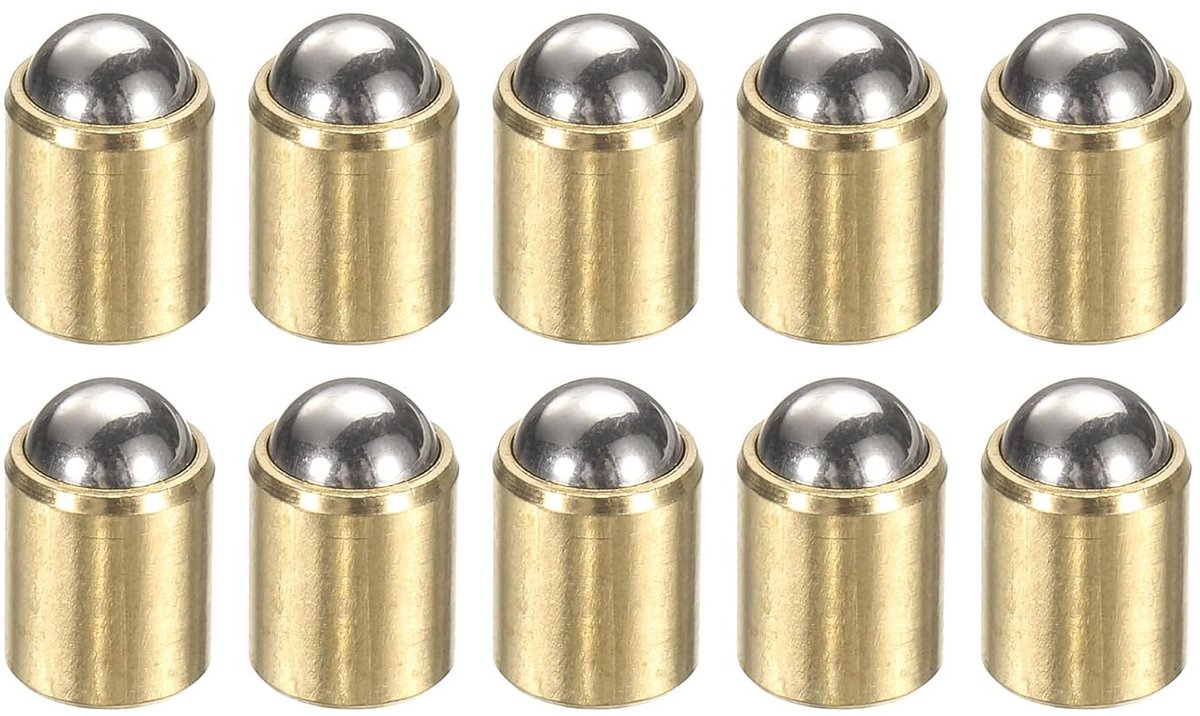 10 stuks kogelpuntdrukveren, 6 x 7 mm, messing, geen trappositioneringskralen, kogelveerdrukveren, kogelhengel voor deurkast, mechanische apparaten, meubels