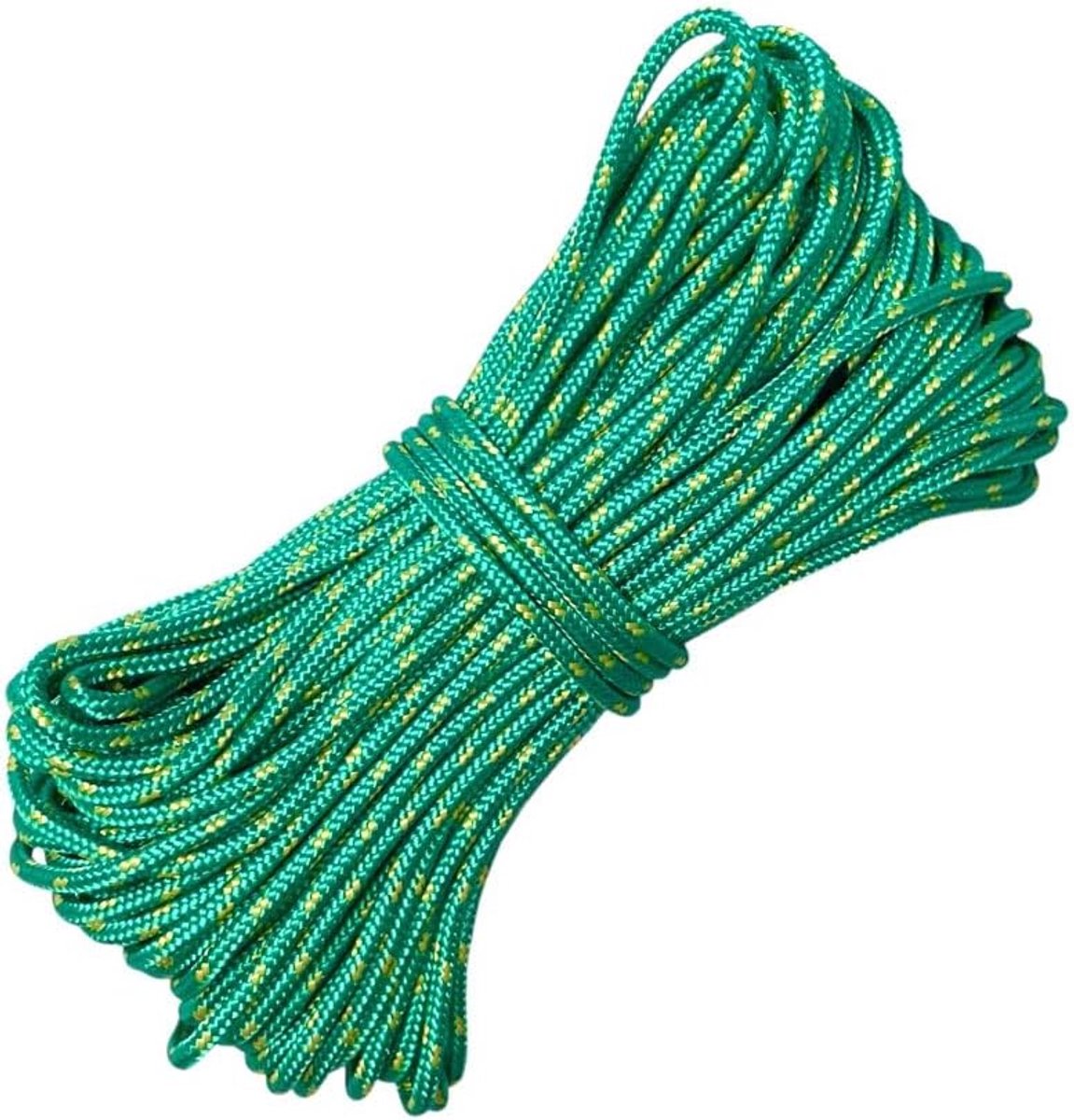 Touw 6 mm x 50 m | Gevlochten koord PP groen, waterdicht touw met kern, uv-bestendig trekkoord, polypropyleen koord voor bouw, verkeer
