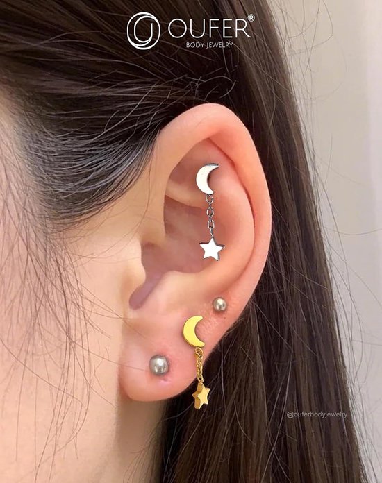 Body Piercing Threadless Push Pin Labret Studs Titanium Piercing Jewellery 16G Helix Tragus Conch Lip Earring Bar Stud Dangle Flat Back Earrings 6/8mm Cartilage Bar — afbeelding 4