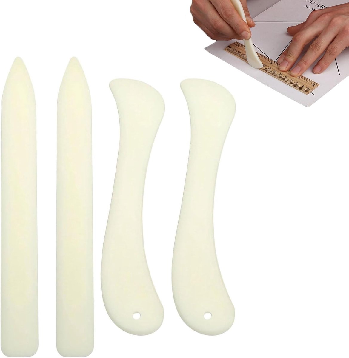 4 stuks botplooien van botten, vlinders van imitatiebotten, kit voor het vouwen van papier, van botten, botten en rechte botten, gereedschap voor het vouwen van papier.