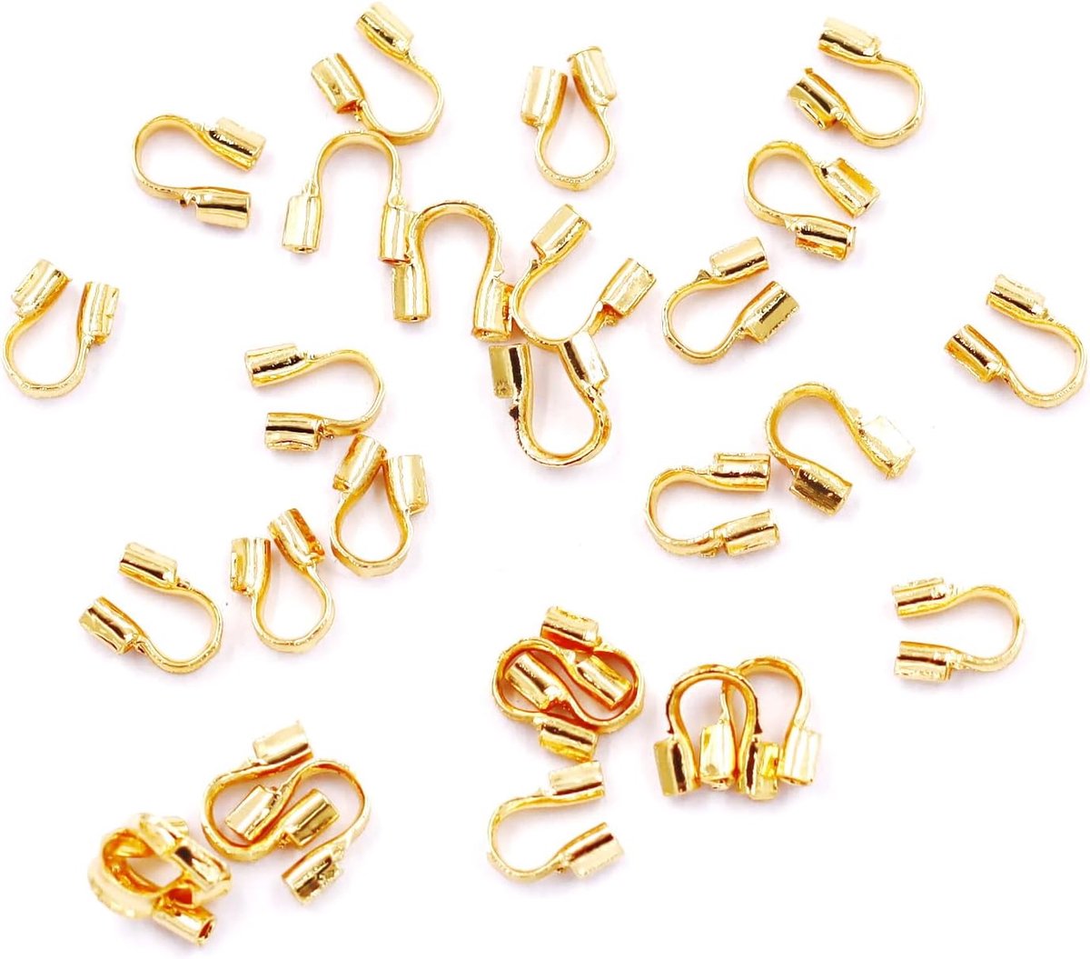 Sieradenonderdelen 100 Stukken Draadbeveiligingen voor de vervaardiging van sieraden 5 * 6mm 18K Gold