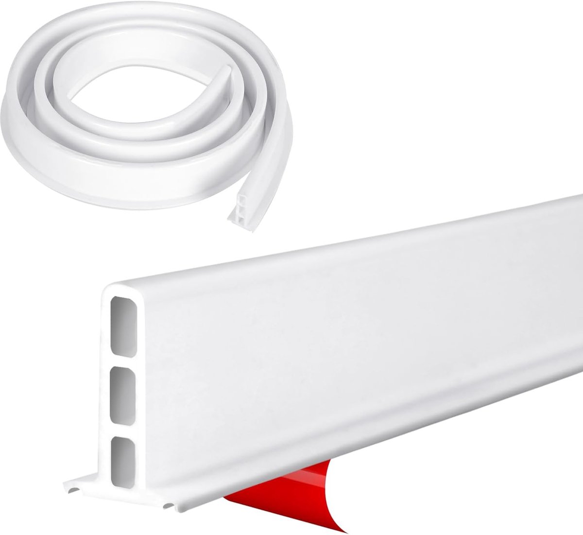 Waterbarrière Siliconenstrips Douchewanddichting, Spuitbeschermingsstrip voor de Douche Zelfklevend, Botsingsvermijding, Bad Waterbarrière Voor Nat/Droog Scheiding (Wit, 110 cm)