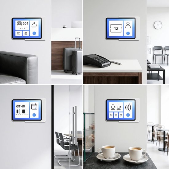Wandhouder voor Samsung Galaxy Tab A9+ / A11 Plus (11 inch) - Perfect Passende & Platte Slide-in Houder voor Smart Home & Dashboard - met Kabelmanagement - Wit — afbeelding 5