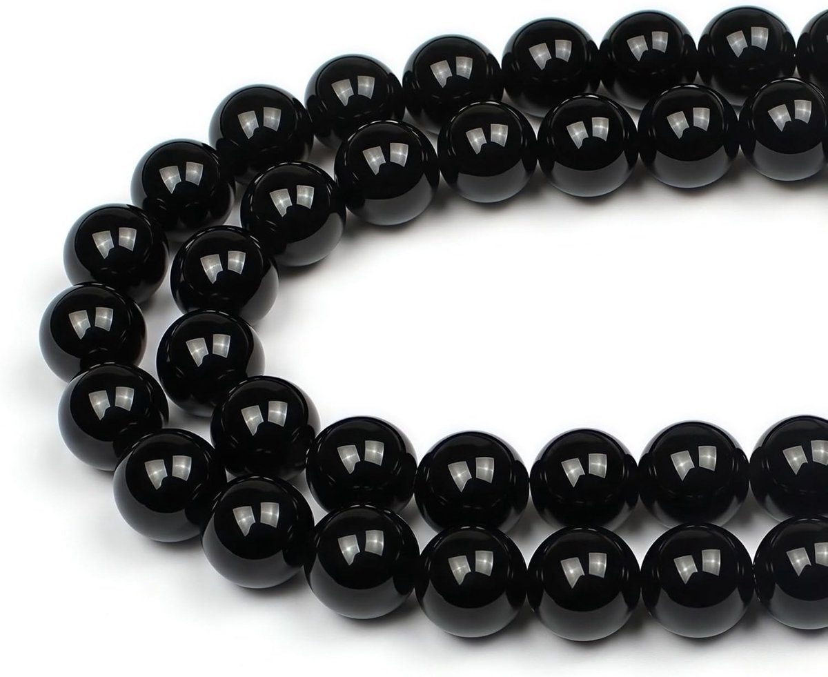 Kralen Zwarte Onyx Ronde Losse Natuurlijke Halfedelsteen Kralen Voor het Maken van Sieraden Armbanden Kettingen