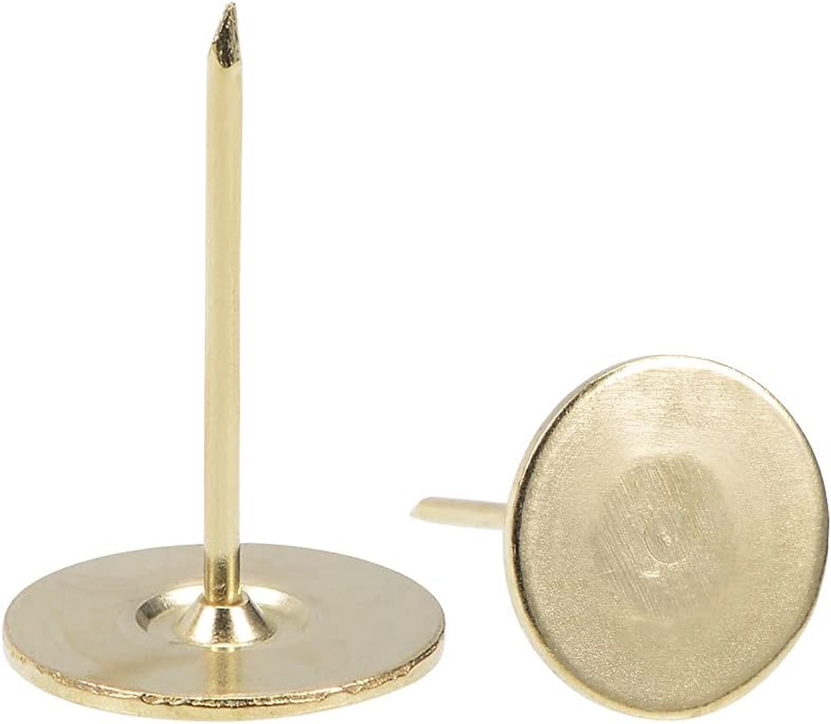 sourcing map 20 stuks. Gestoffeerde nagels punaises 18 mm x 50 mm platte kopnagels Pins zilverkleur 19mm x 30mm, 20pieces Gold Tone