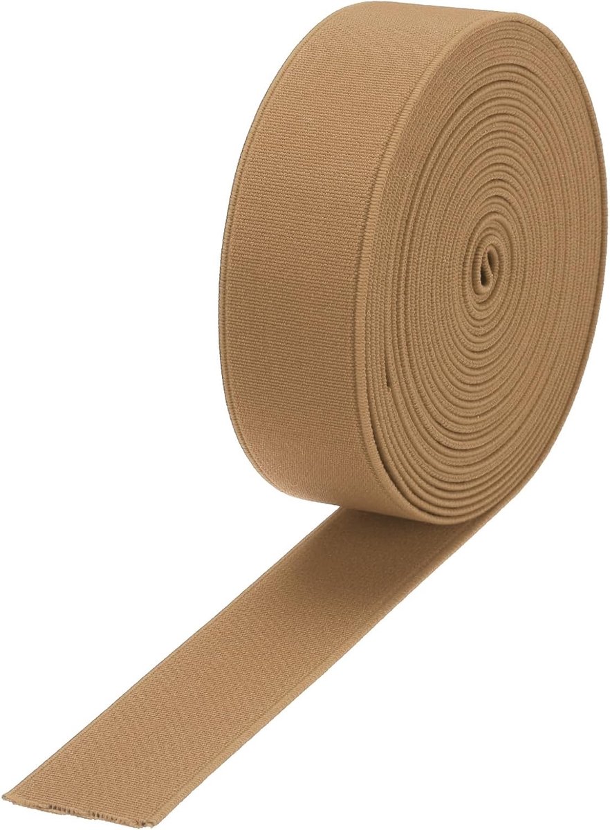 Elastische banden om te naaien, 3 cm, lichtbruin, elastische spoel met hoge elasticiteit voor pruiken, riemen, broeken