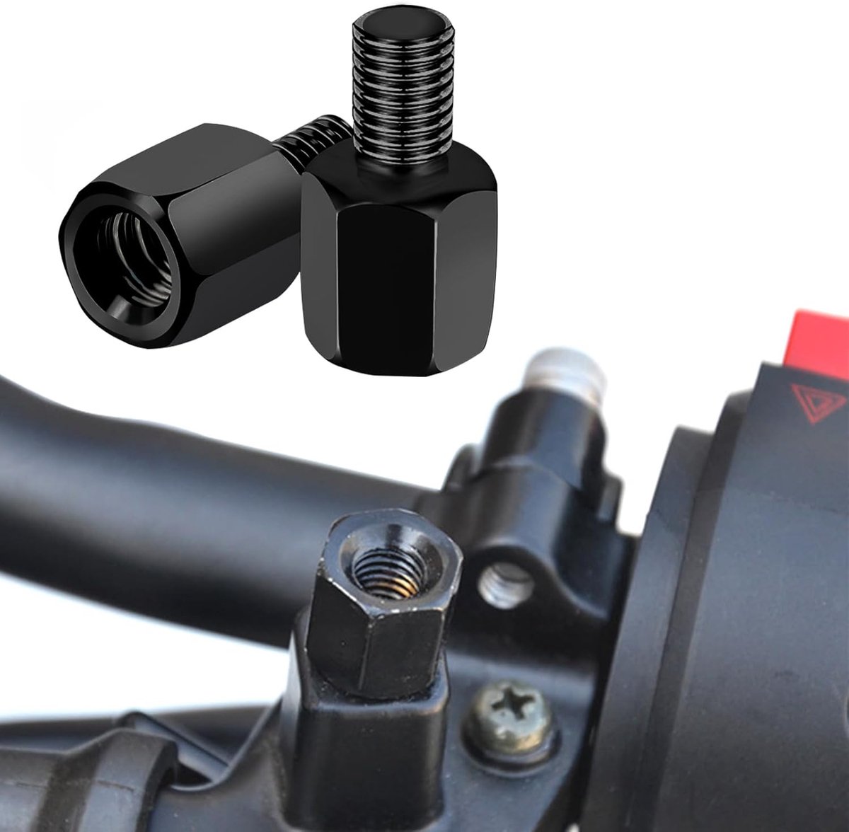 Rechtse schroefdraad naar M10 Rechtse schroefdraad Motorfiets Scooter Spiegel Adapter (2 stuks)