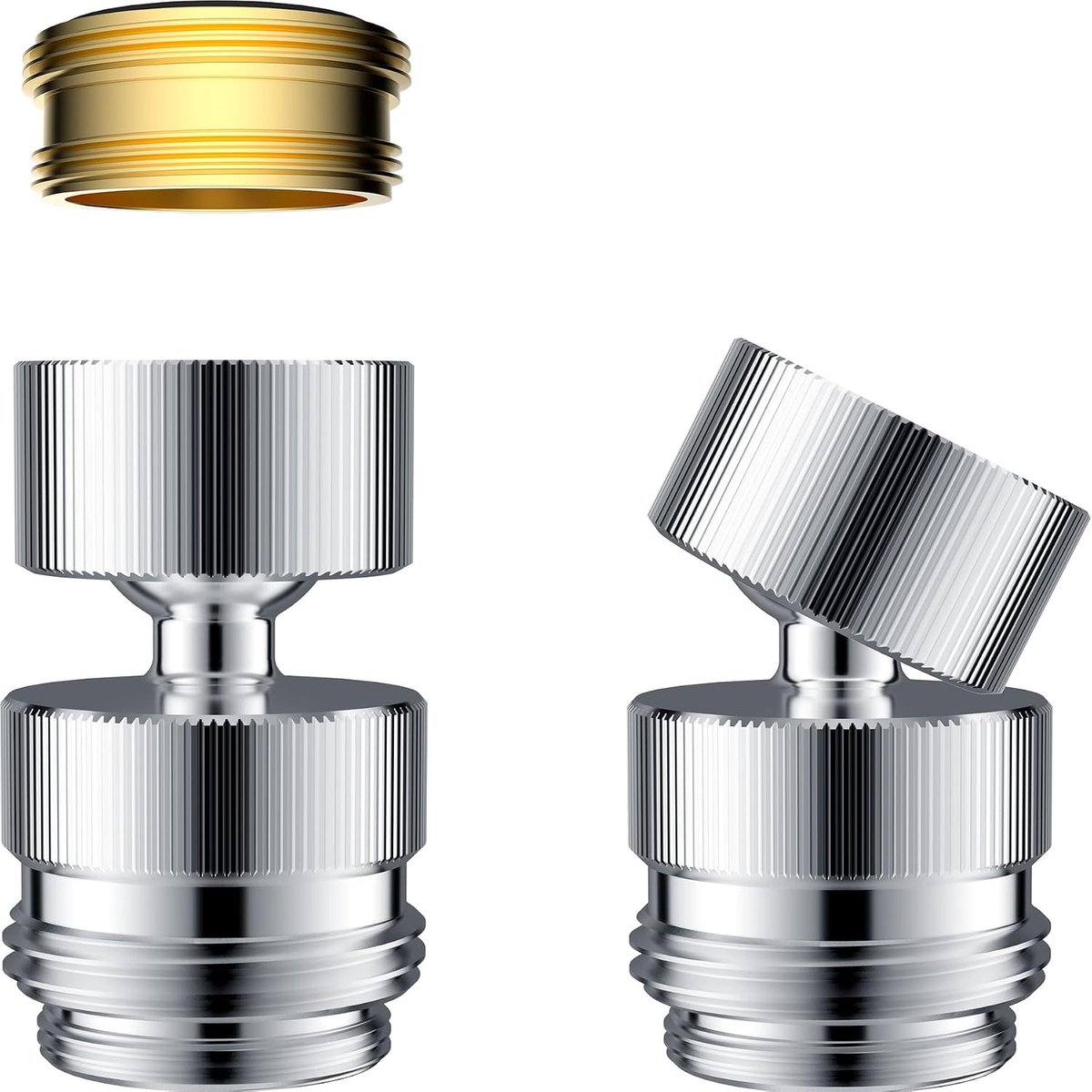 naar kraan adapter, gootsteen tuinslang bevestiging aansluiting voor gootsteen gootsteen tuinslang adapter connector 360 graden draaibaar 55/64 inch vrouwelijke draad - chroom afgewerkt