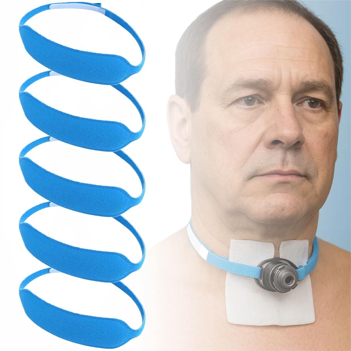 buishouder riem - Wegwerp Trach Ties Nekband voor Laryngectomie, Individueel verpakt, 5 stuks