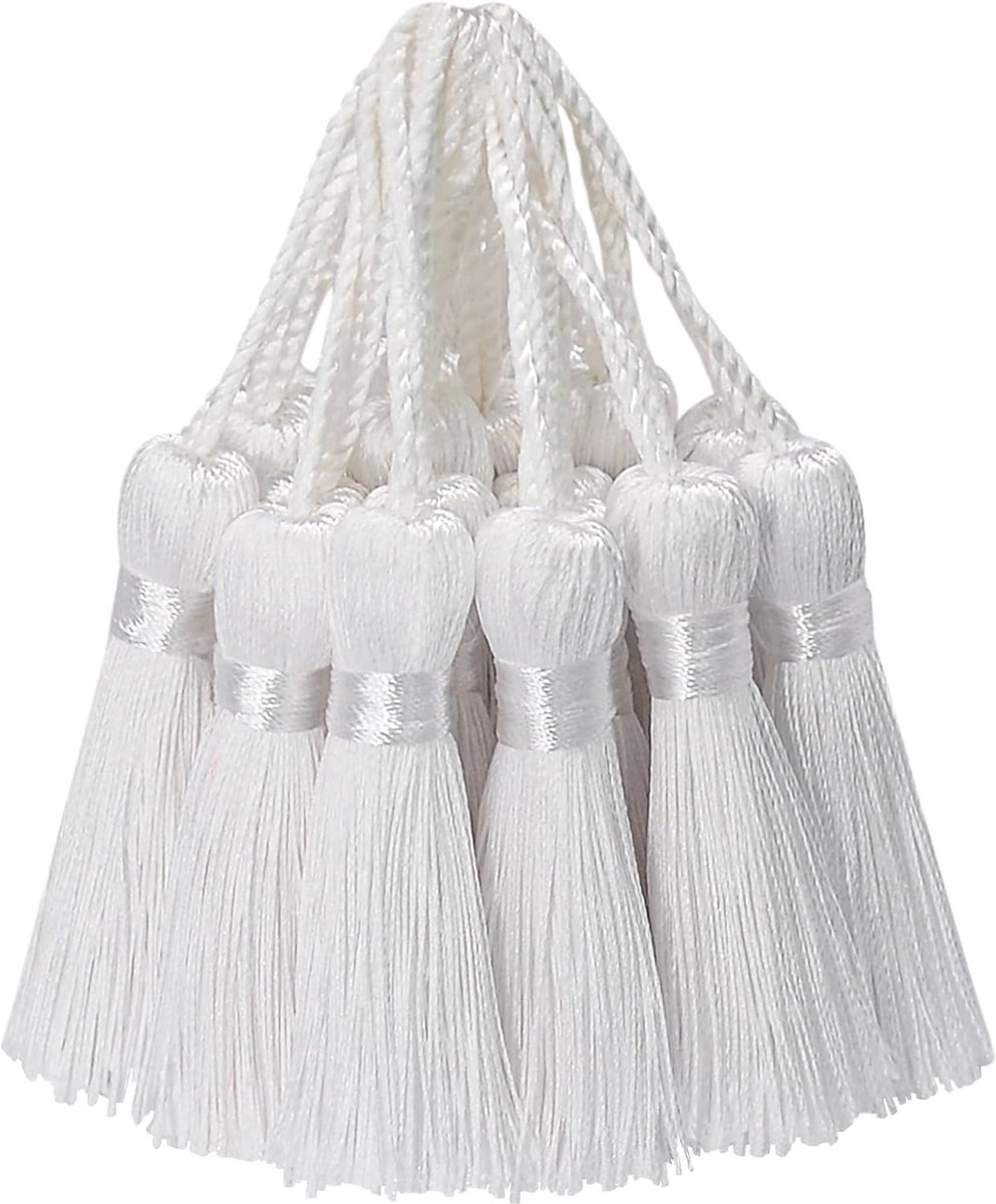 30 stuks mini zijden kwasten hangers om te knutselen, kleine accessoires om op te hangen, doe-het-zelf bladwijzers voor vrouwen, sieraden, sleutels, ketting, gepersonaliseerd gordijn, huwelijkscadeau