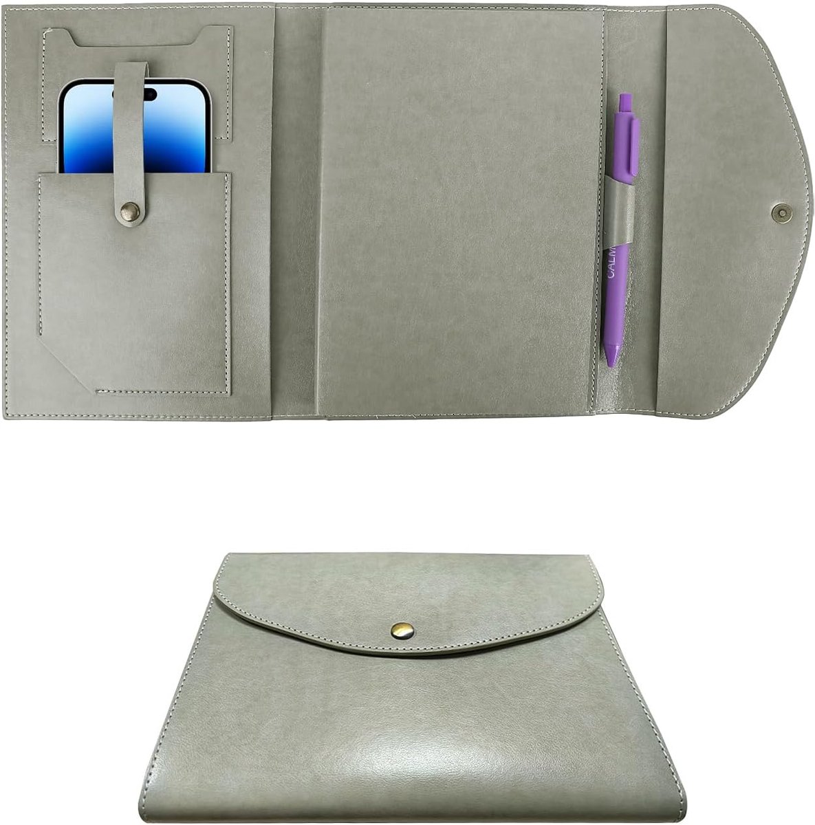 Boekhoezen A5 met Edel Design, PU-Leder (Polyurethaan) Notebook Beschermhoes Inclusief een PU-Notebook in dezelfde kleur, Boekhoezen voor DIN A5 Boeken Geschikt Passend Executive