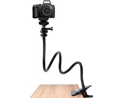 Webcamhouder, flexibele zwanenhals arm met cameraknijper, compatibel met Logitech C920s, C930e, C930, C920, C922x, C922, Brio 4K, C925e, C615 (zwart)