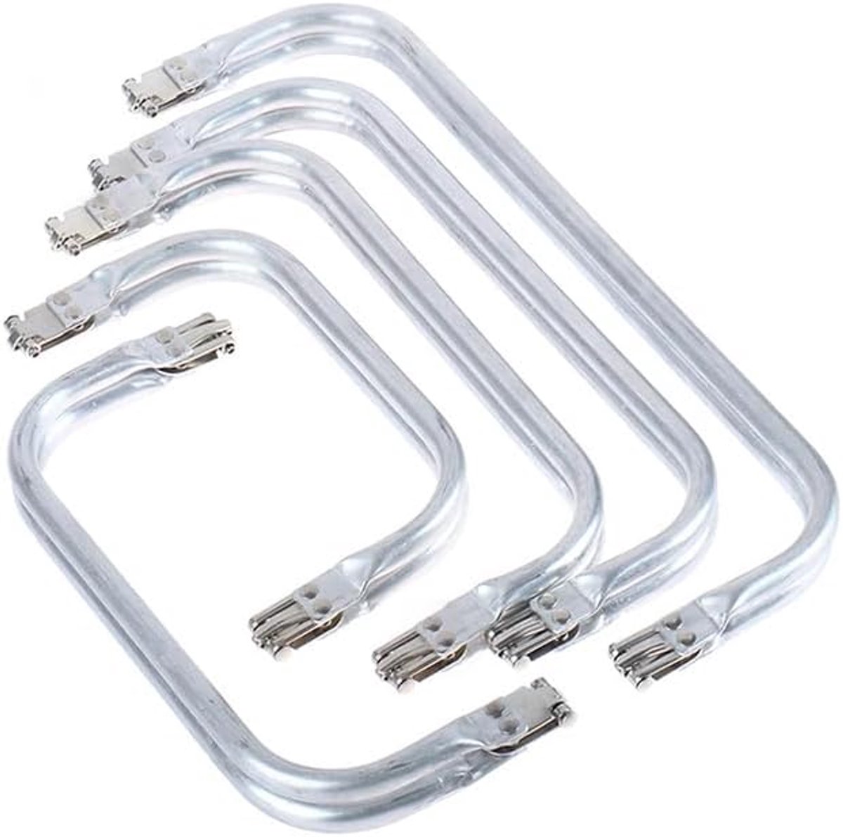 2PCS Metalen Frame Portemonnee Doctor Aluminium Handvat Accessoires Voor Vrouwen Handtas Tas Maken Koppeling Tas Onderdelen (2PCS-6,3 ",Zilver)