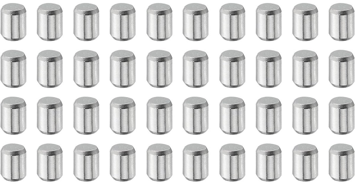40 stuks 4 mm x 6 mm plugstiften, 316L roestvrij staal cilindrische plugpennen planksteunpen penstang bevestigingselementen metalen plankpennen zilverkleurig