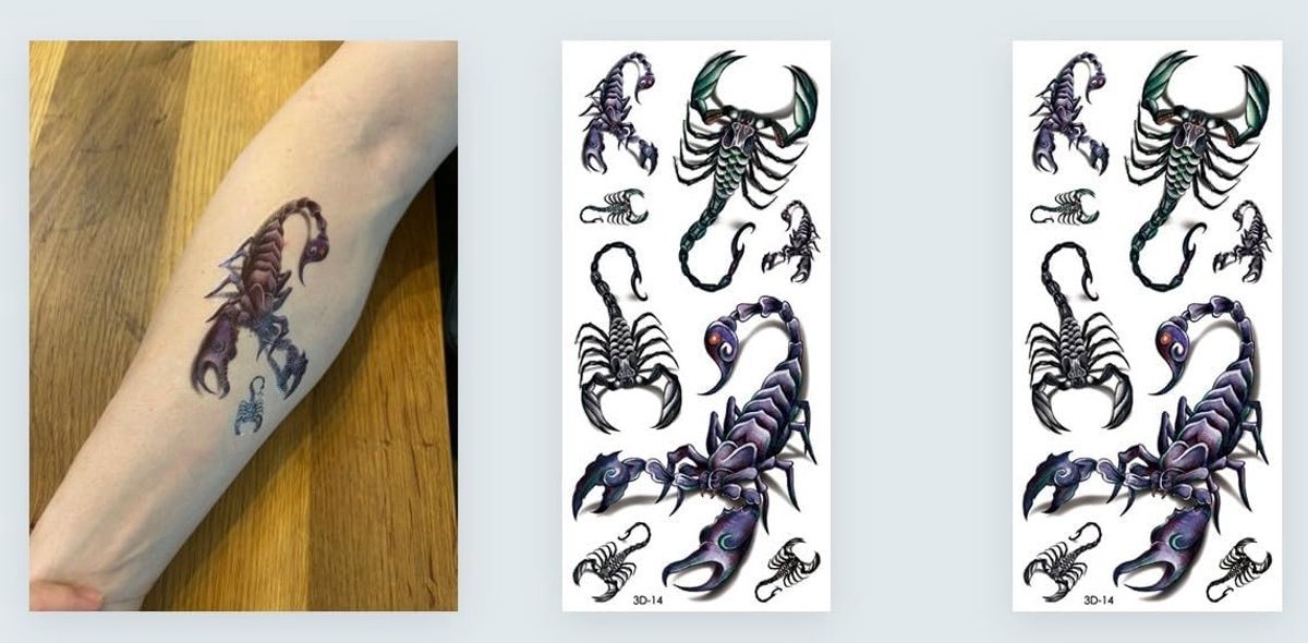 Tijdelijke schorpioen tattoo schorpioen nep plaktattoo 3D03x2