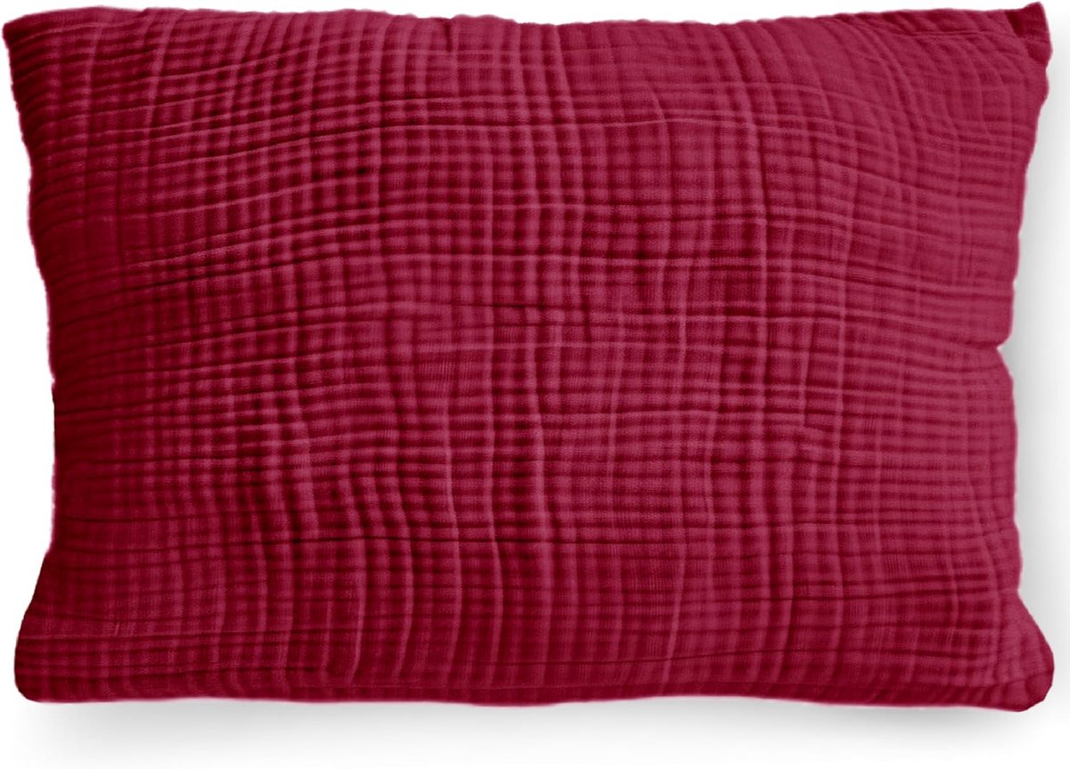Bio-Musselin Kussensloop 25 x 50 cm voor kinderen & volwassenen, zachte hoofdkussensloop met GOTS-certificering, kussenhoes met ritssluiting, gemaakt in EU, Chili