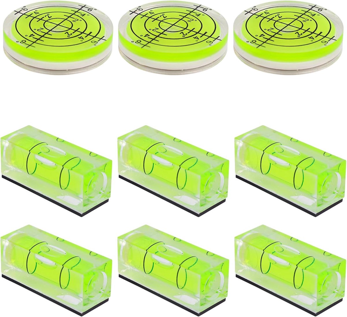 Waterpassen, Vierkant en Rond Mini Magnetische Waterpassen Meetinstrument voor Het Nauwkeurig Waterpas Stellen van Draaitafels Camera's Statieven Boormachines Frames Platenspelers