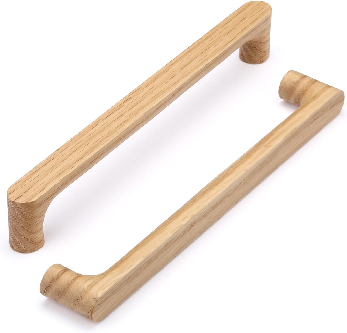 Kastgrepen, houten handgrepen, beukenhouten handvat, kastdeuren voor kast, lade (rode eik, boorgatafstand: 160 mm)