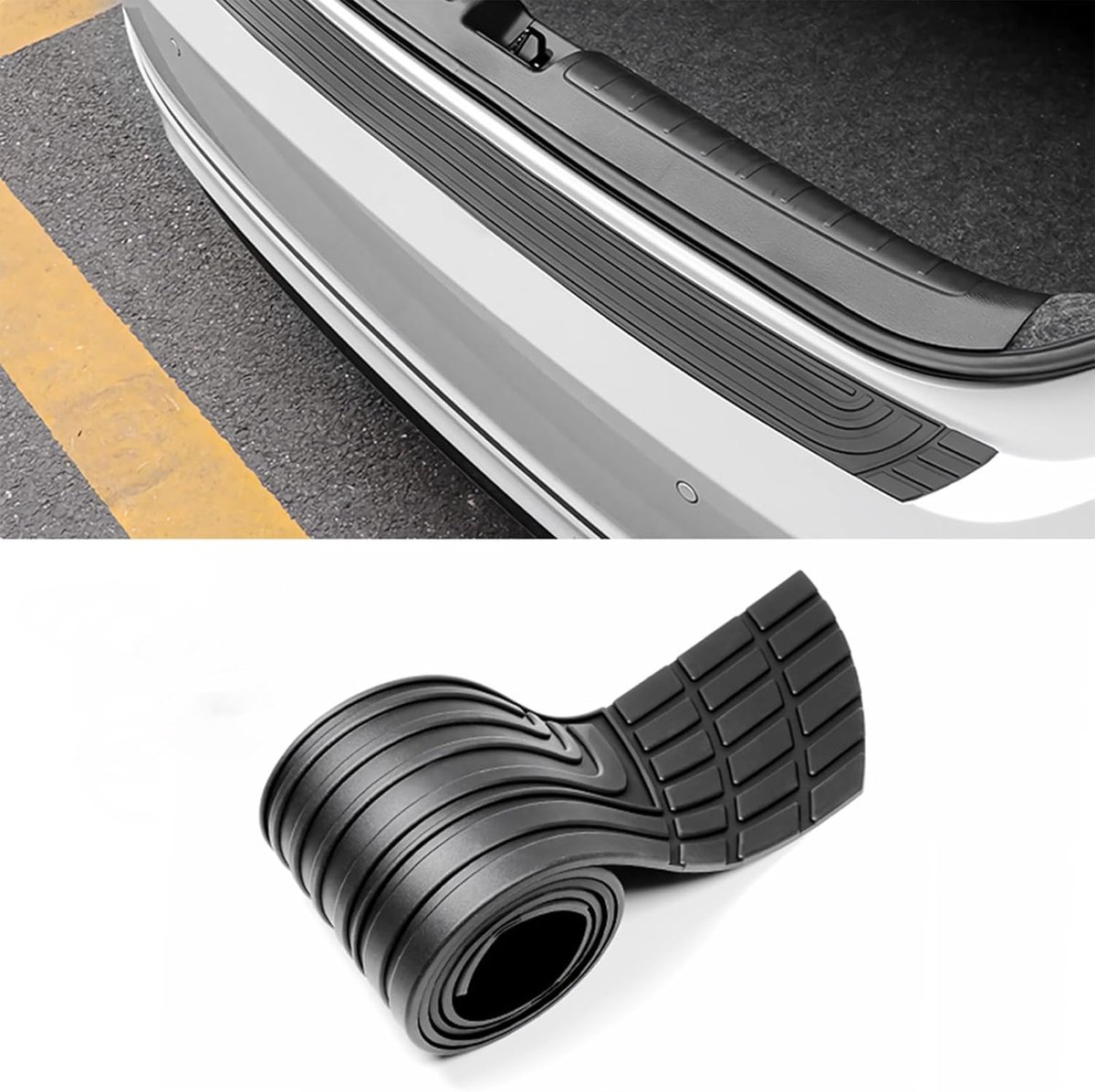 Auto Achterbumper Protector Trimmable Anti-kras Instaplijsten Guard Strip Auto Exterieur Accessoires Universeel voor SUV Pickup Truck (41 x 3,4 inch)