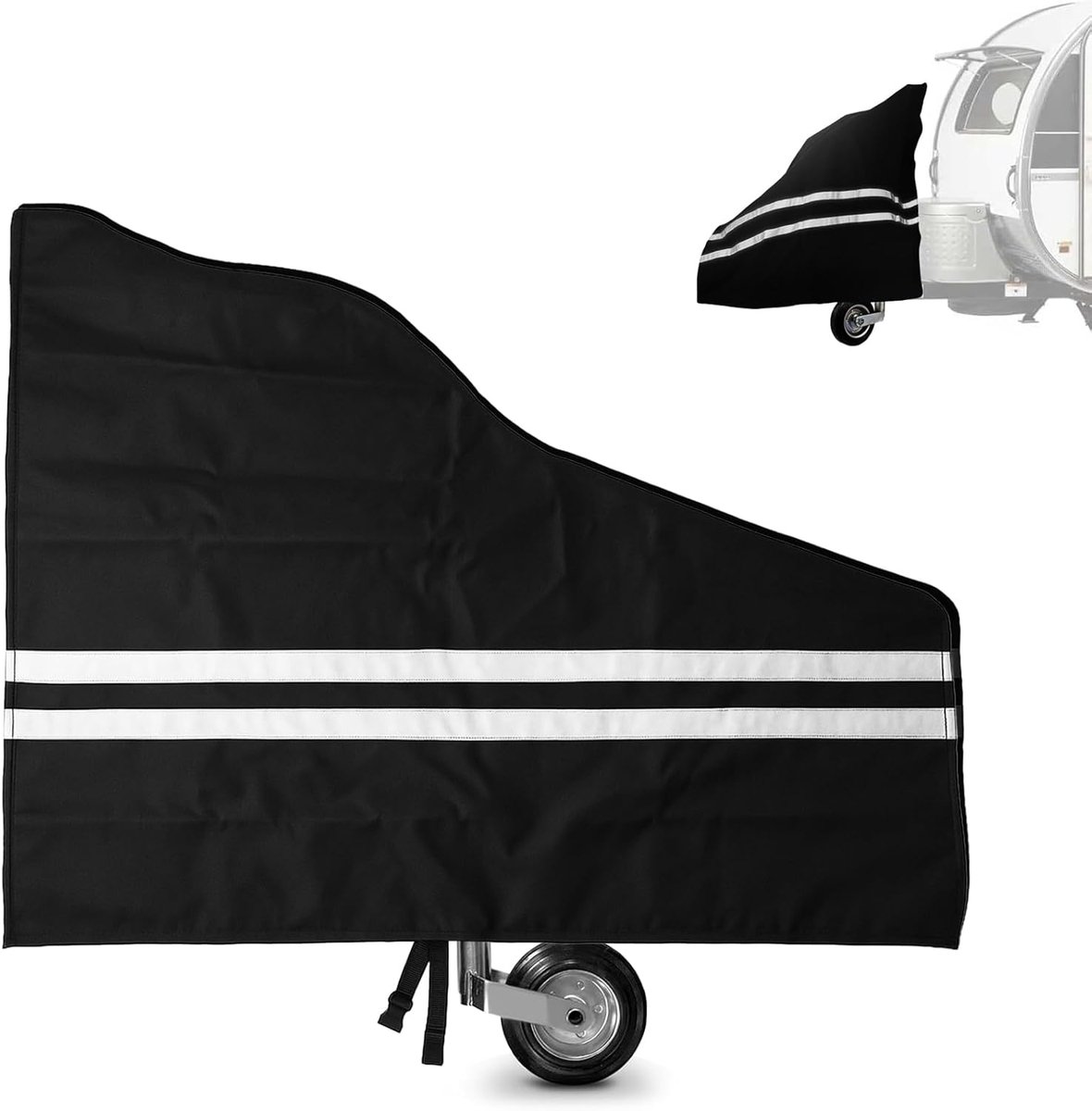 Deichselabdekking voor paardenaanhangers, disselkap paardenaanhangers accessoires, 600D UV-bestendig waterdicht met reflectorstroken, deichselabdekking caravan voor alle soorten paardenaanhangers (B)