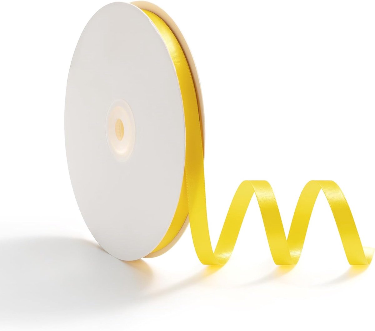 Cadeaulint, Satijnen lint, 10 mm, 45 m, Decoratief lint voor bruiloften, Cadeauverpakking, Linten voor knutselen, Geel
