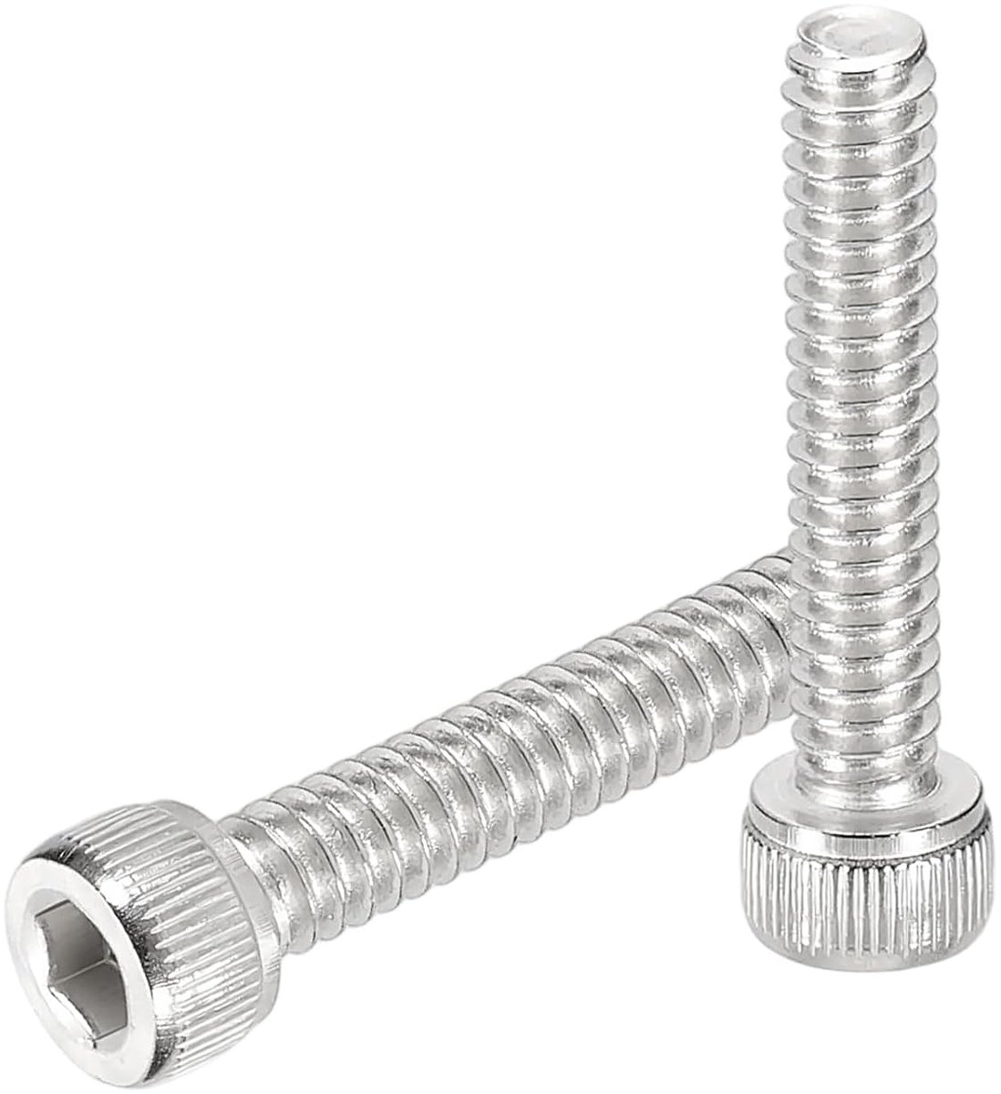 50 stuks 10#-24x1 zeskantschroeven met binnenzeskant, 304 roestvrijstalen schroeven, zeskantige aandrijving, lichtoppervlak, schroefdraadschroeven, volledige schroefdraad voor reparatie