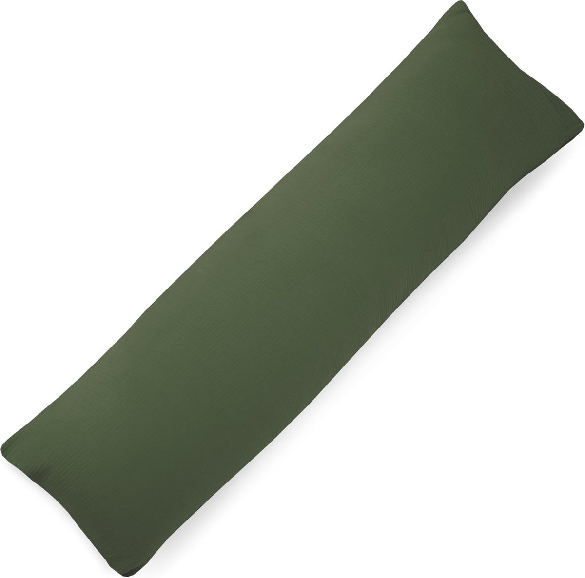 40 x 120 cm, biologische mousseline kussensloop van 100% biologisch katoen, kussensloop met ritssluiting, made in EU, groen
