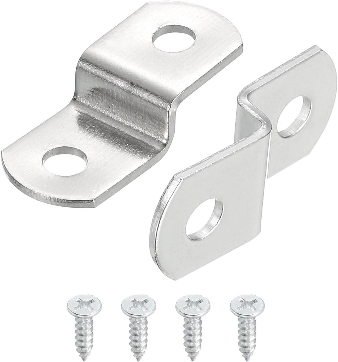 10 stuks 1/4 inch clips voor canvas verschoven clip voor fotolijsten, zilver | Voor Z-spiegel voor de montage van schilderijen op canvas, met 2 montagegaten met schroeven