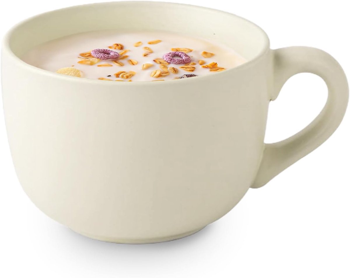 theekop 700 ml jumbomok koffiekop grote soepkom XXL kopjes | Grote soepkopjes met handvat, keramiek, mueslikommen, porselein, koffiekop voor koffie, muesli, soep, snacks, salade