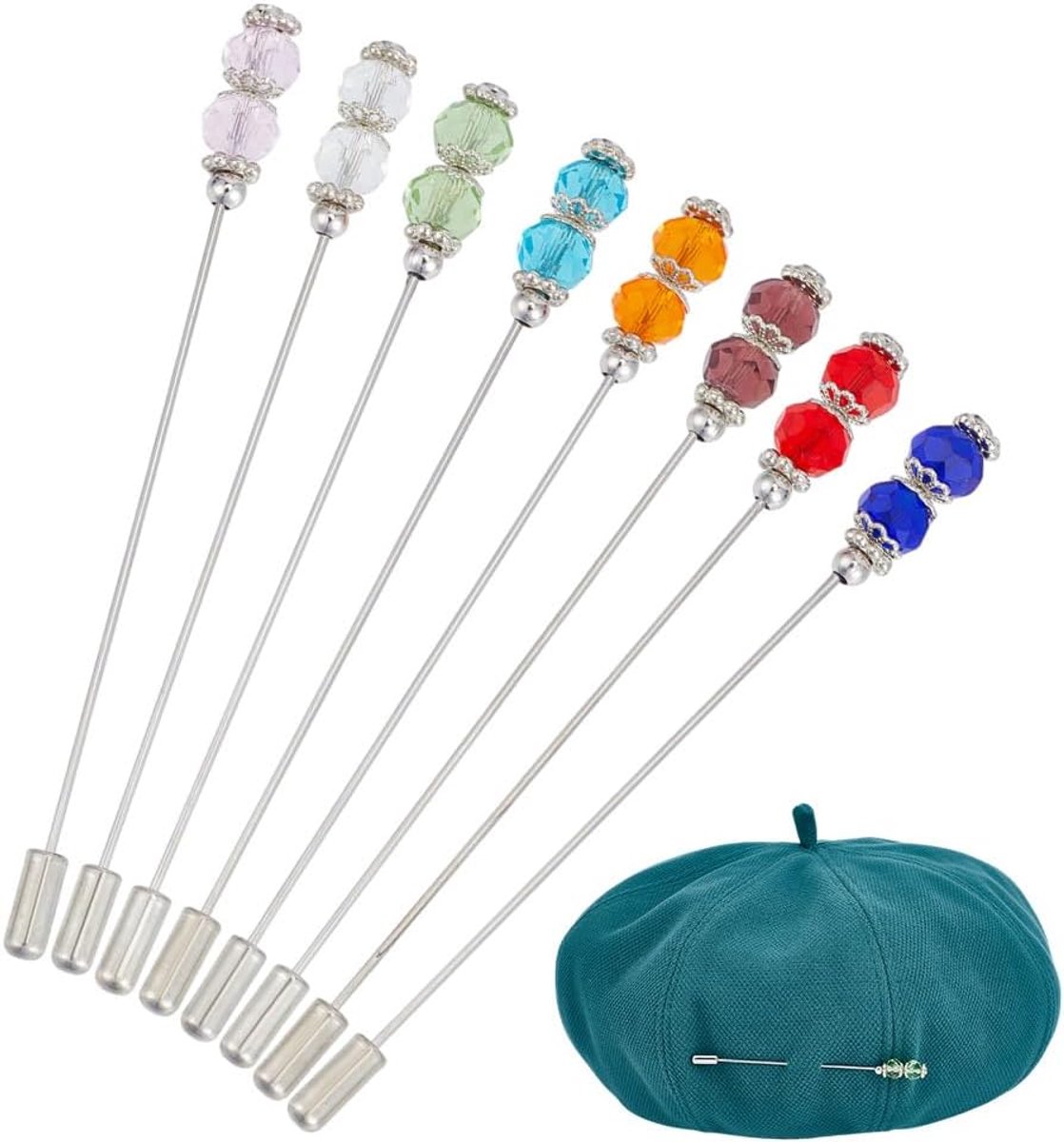 8 Vintage Veiligheid Hoed Pin Messing Revers Pin Lange Mouw Accessoires voor Stropdas Sjaal Badge Hoeden Kostuums Decoratieve Broches