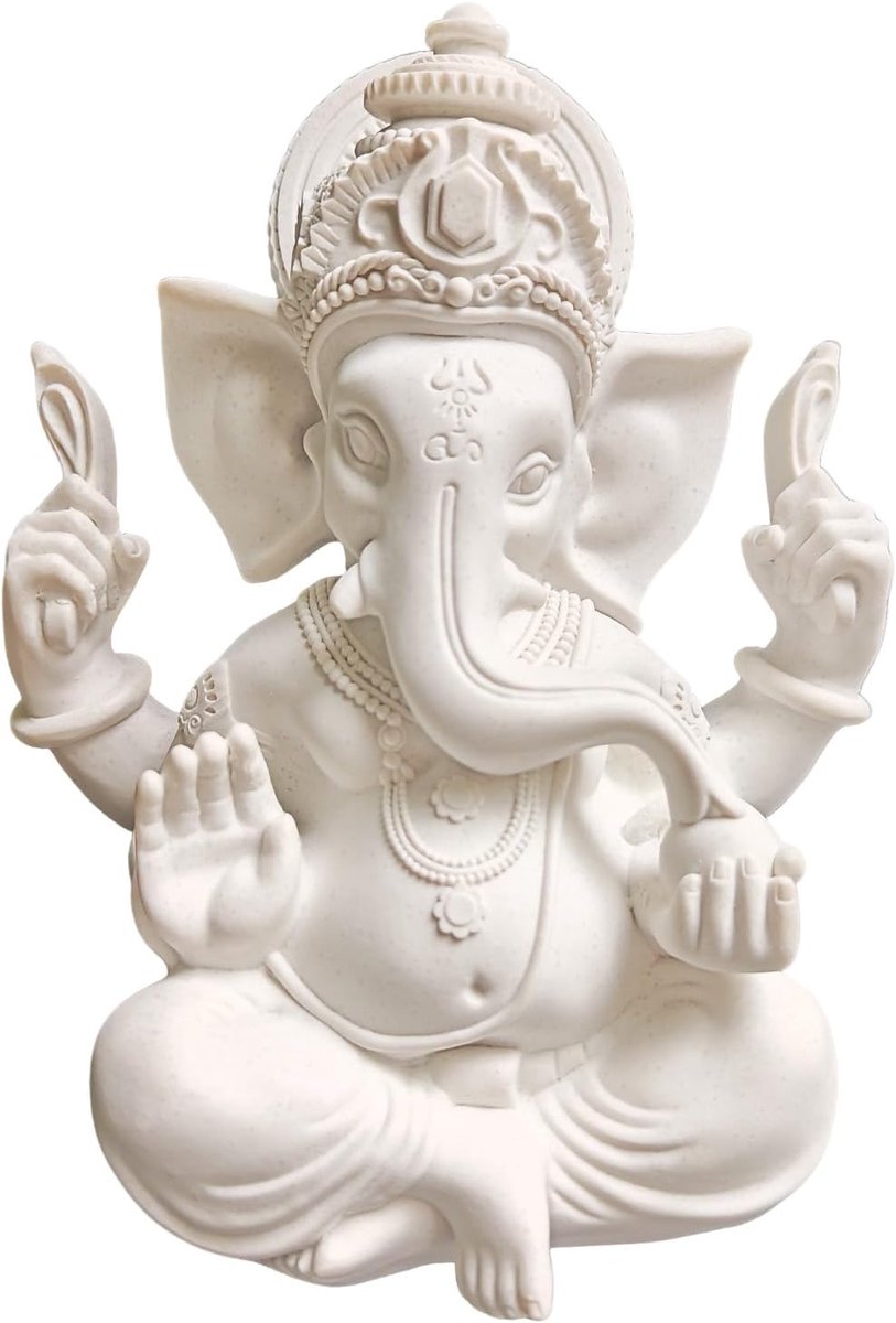 Boeddha beeld 9.5cm - Ganesha beeld in resin - Handgeverfd en handgemaakt - Sfeervolle woonkamer decoratie - SnelShoppen