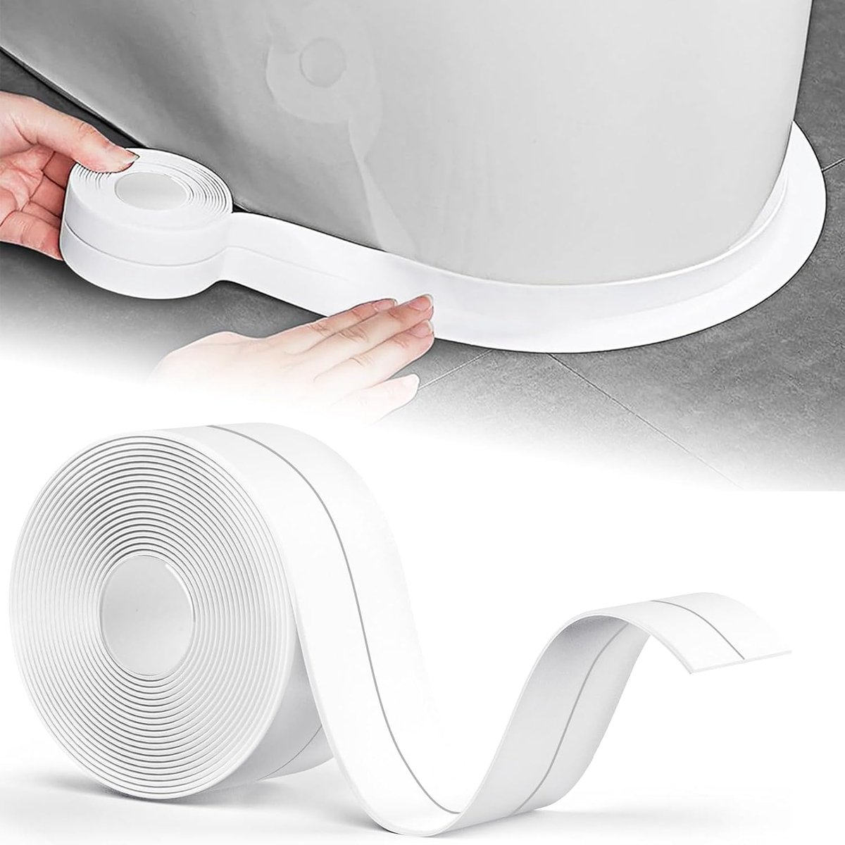 afdichtingstape, 5 m x 38 mm, flexibele rol, zelfklevend plakband, olie- en schimmelbestendig, voor tegels in keuken, badkamer (38 mm x 10 m)