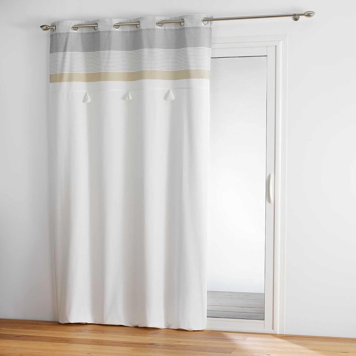 Gordijn met Oogjes 140 x 240 cm Katoen met Iliade Pom Tops