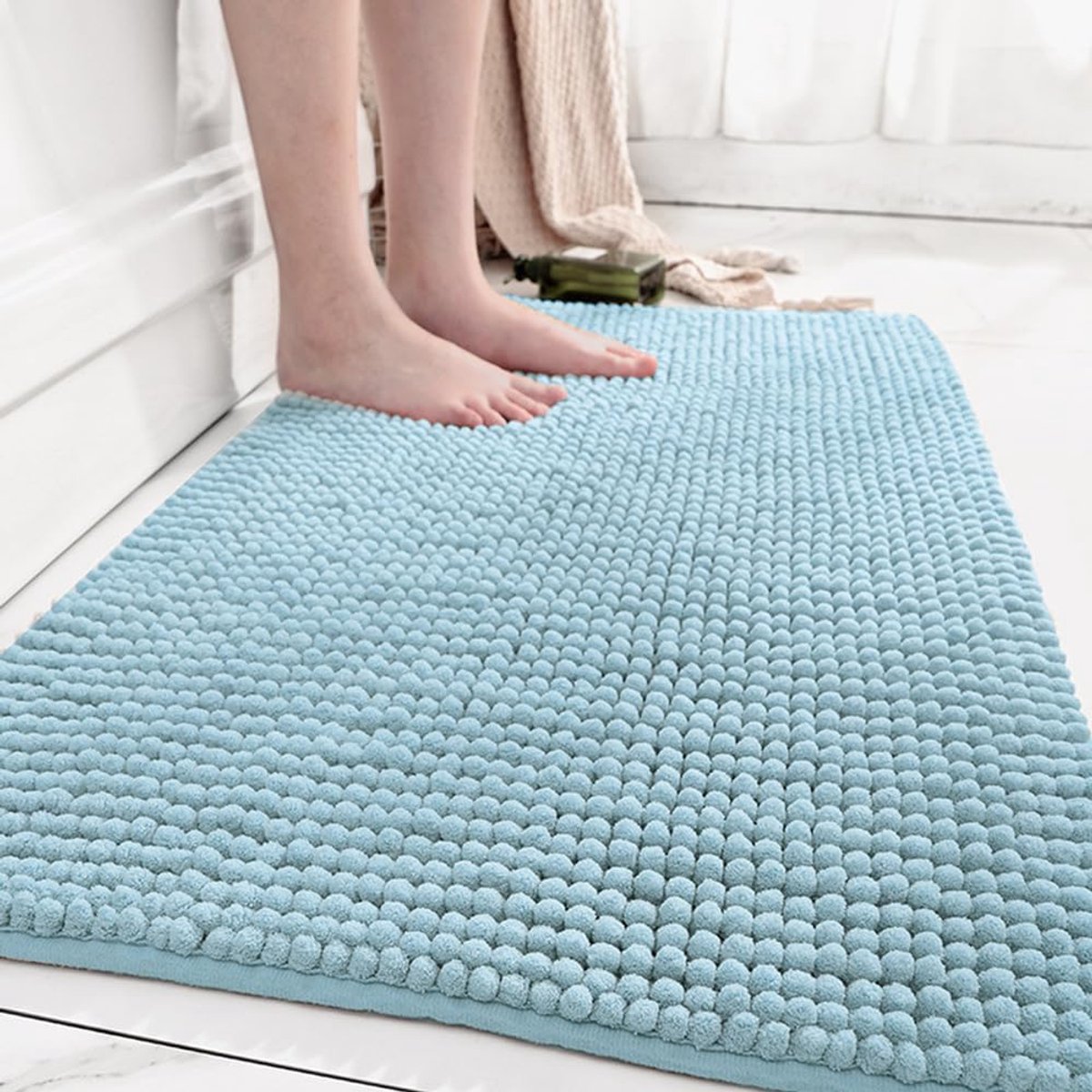 40 x 60 cm antislip chenille badmat, microvezel chenille extra zachte harige badtapijten, machinewasbaar, super absorberende badkamermat, anti-schimmel, sneldrogende pluizige voetmat voor