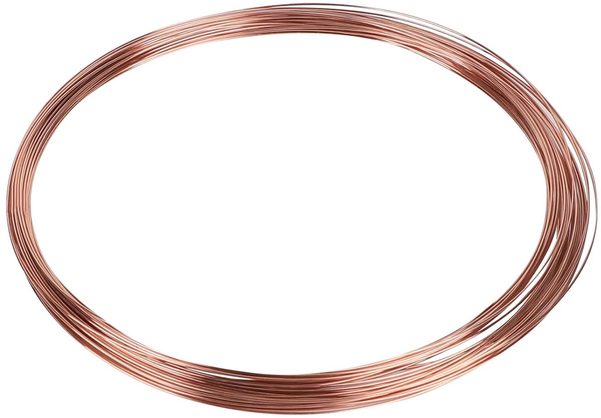 Koperdraad, blank, Ø 1,0 mm x 20 m, T2, zuiver koperdraad voor solderen, apparaat, solenoïde, handwerk, ervaring, tuin, plant