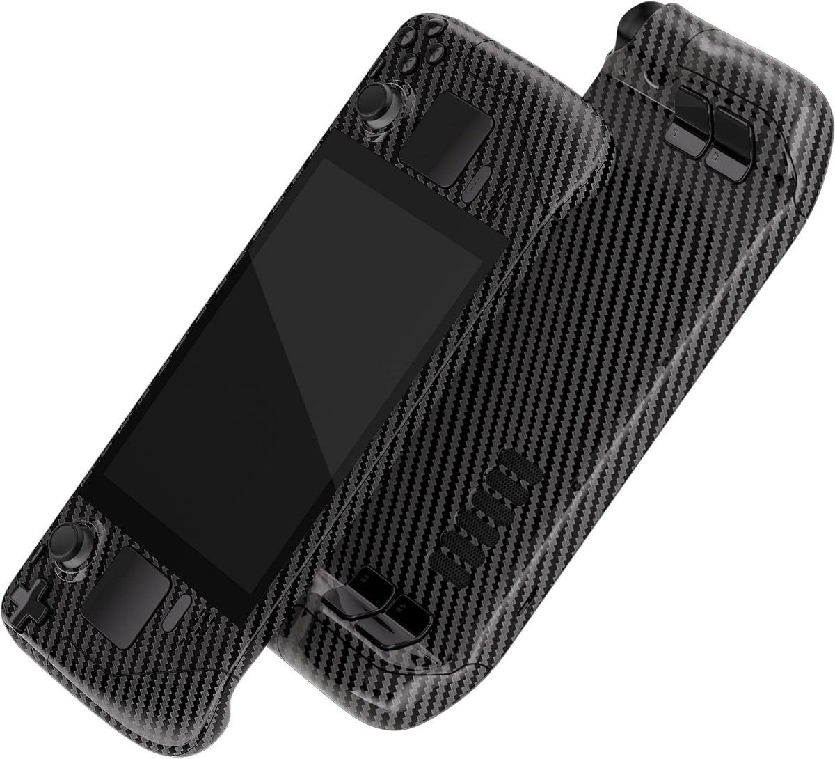 eXtremeRate Cover Schelp Knop Aangepast voor Steam Deck,Case Frontplaat Achterplaat Shell Buttons Set DIY Vervangende voor Steam Deck Console (Geen Console)-Grafiet Koolstofvezel