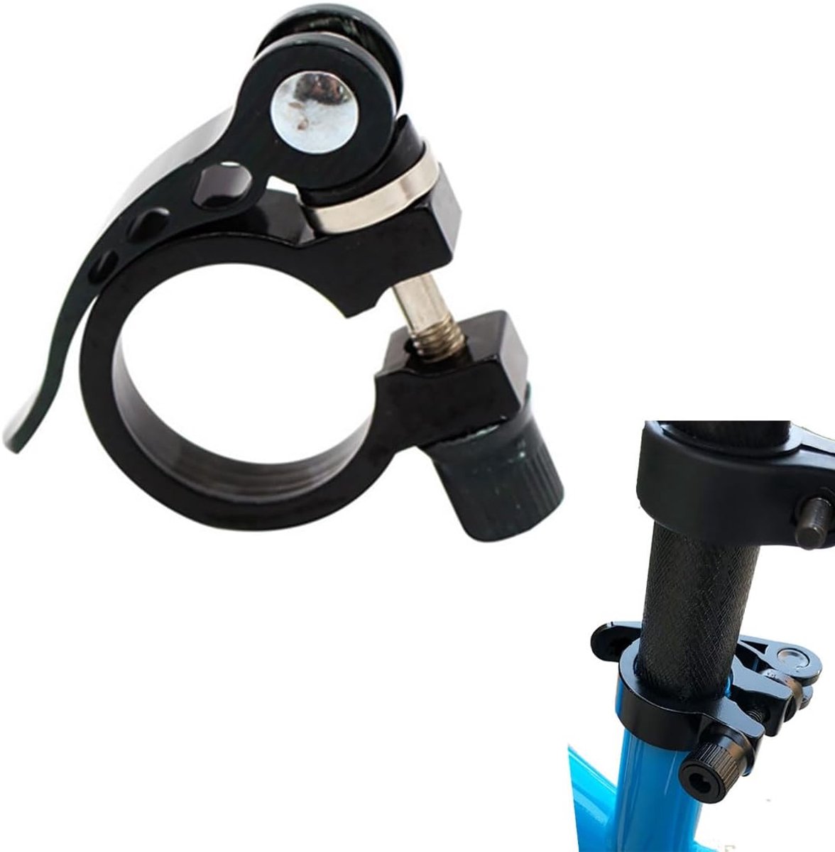 fietszadelklem, snelspanner, aluminiumlegering, zadelklem 28,6 mm voor MTB en racefiets