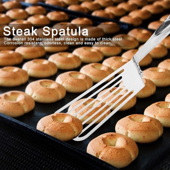 gleufdraaier, grote flexibele metalen gleufspatels om om te draaien Draaien Frituren Grillen Biefstuk Vispannenkoek — afbeelding 5